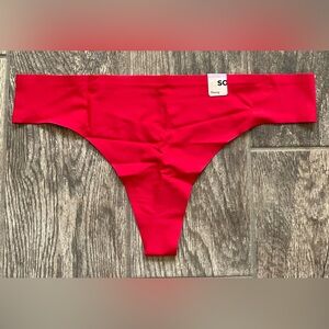 New SO Intimates Microfiber Thong Panties Ski Patrol Red You Pick Size S or XL